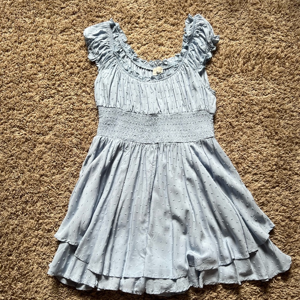 Urban Outfitters Light Blue Ruffled Jumpsuit
